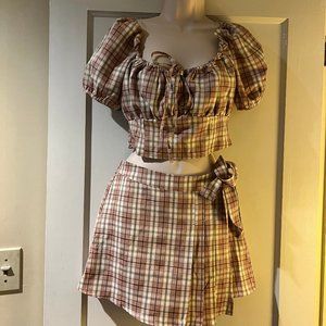Blashe Plaid Crop Top and Mini Skort